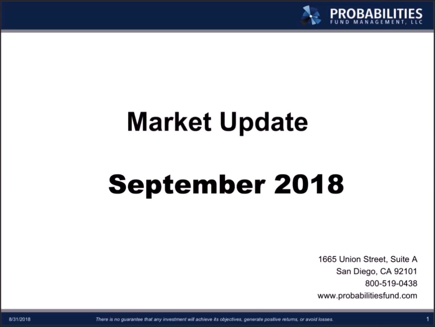 September 2018 Video Update